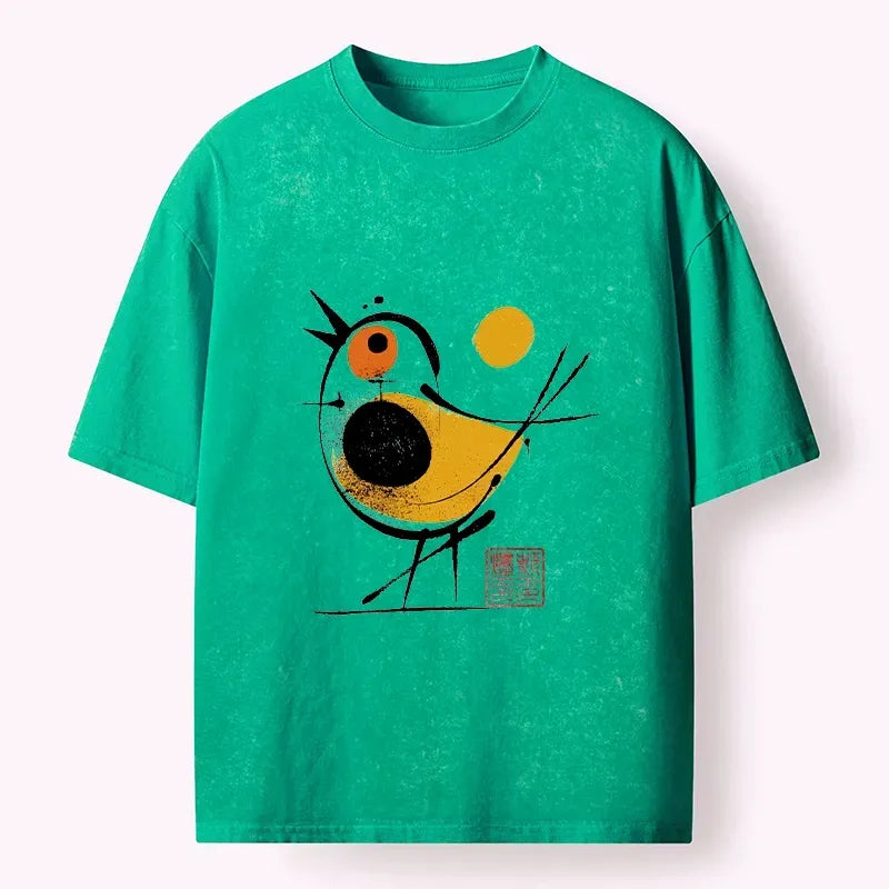 Japanese Aesthetic Washed T-Shirt for Daily Wear