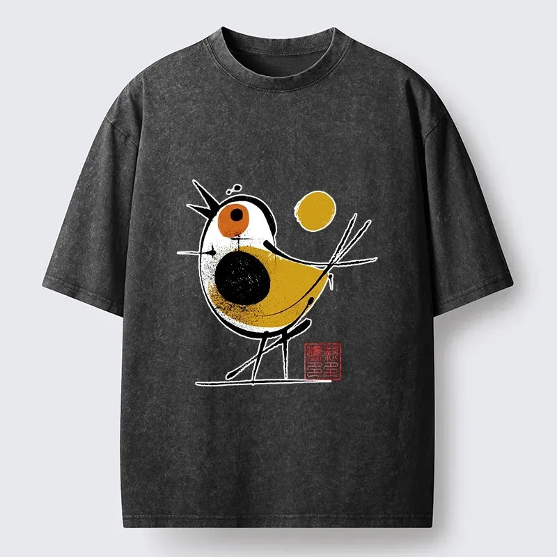 Yellow and Black Bird Vintage Tee Best Seller