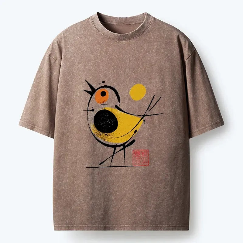 Japanese Aesthetic Washed T-Shirt for Daily Wear