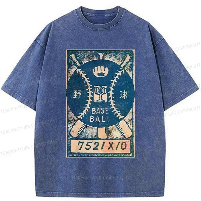 Kyoto-Lion Retro Baseball Washed T-Shirt