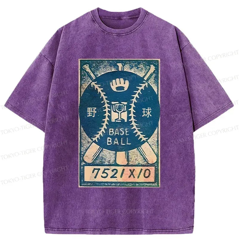 Japanese Retro Baseball T-Shirt for Streetwear
