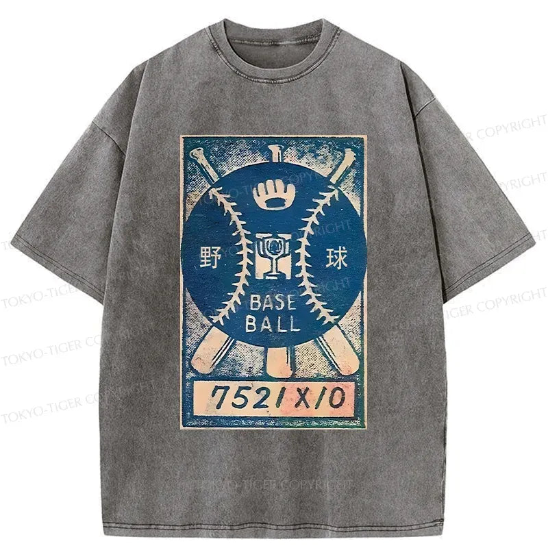 Japanese Retro Baseball T-Shirt for Streetwear