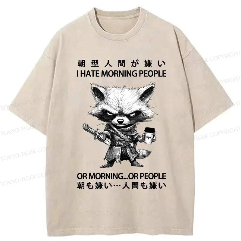 Angry Raccoon Samurai Vintage Streetwear T-Shirt