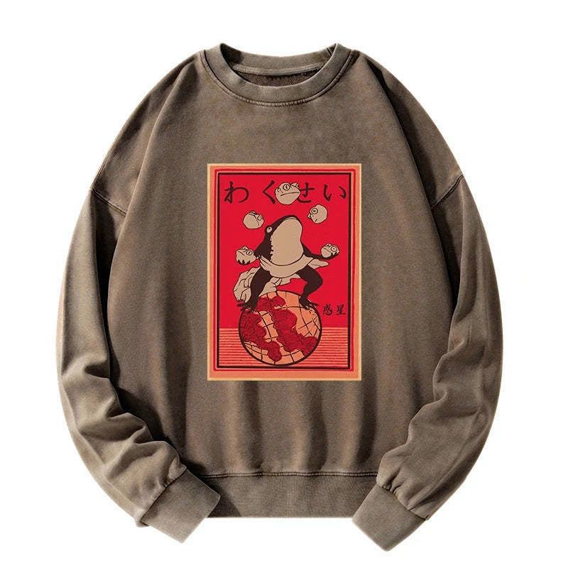 Funny Frog Sweatshirt for Japanese Culture