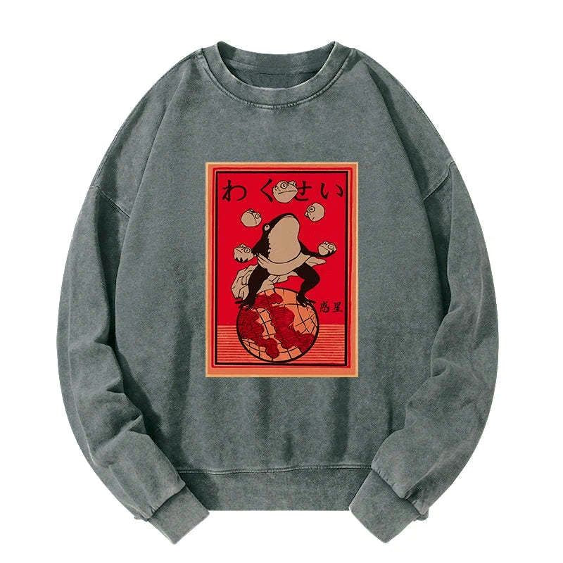 Funny Frog Sweatshirt for Japanese Culture