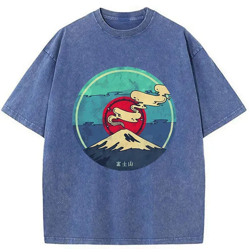 Kyoto-Lion Fujisan Records Washed T-Shirt