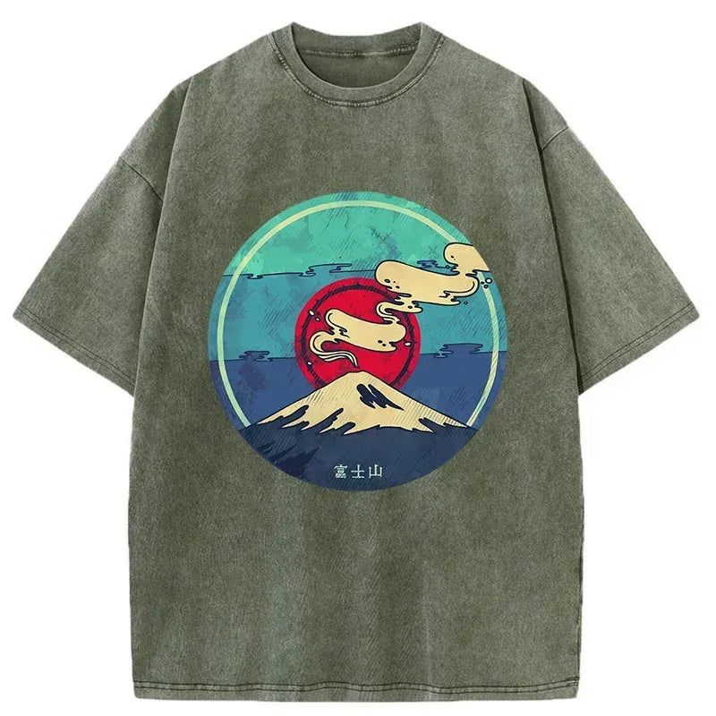 Kyoto-Lion Fujisan Records Washed T-Shirt