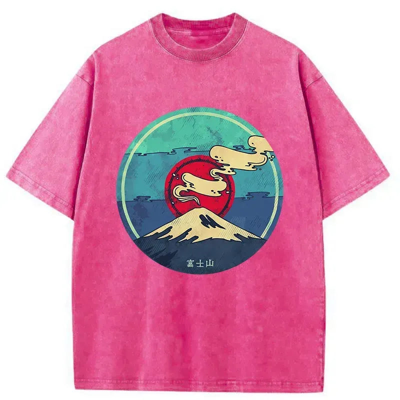 Kyoto-Lion Fujisan Records Washed T-Shirt
