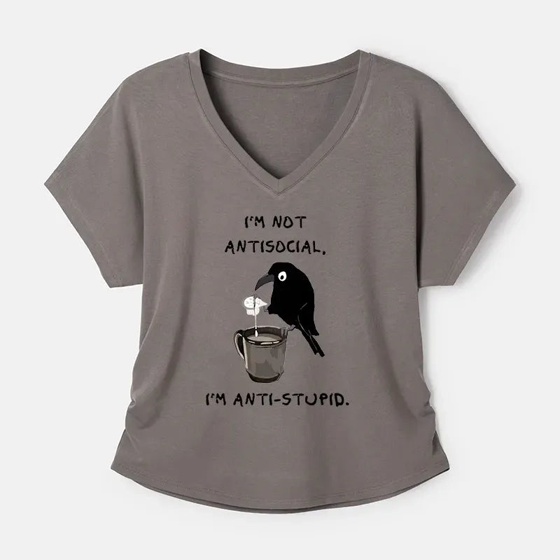 Crow Sips Calm Coffee Alone T-Shirt On Sale