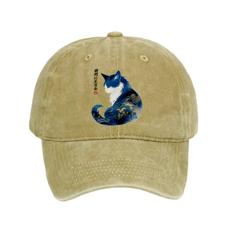 Retro zen cat cap free shipping