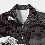 Japanese Great Wave Cuban Collar Shirt