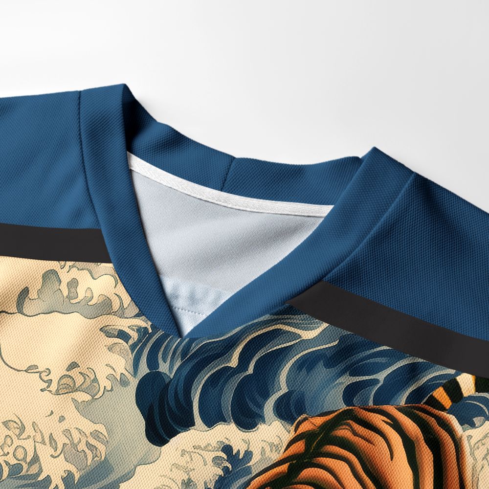 Kyoto-Lion Tiger Of The Floral Surf Long-Sleeve Hockey Jersey