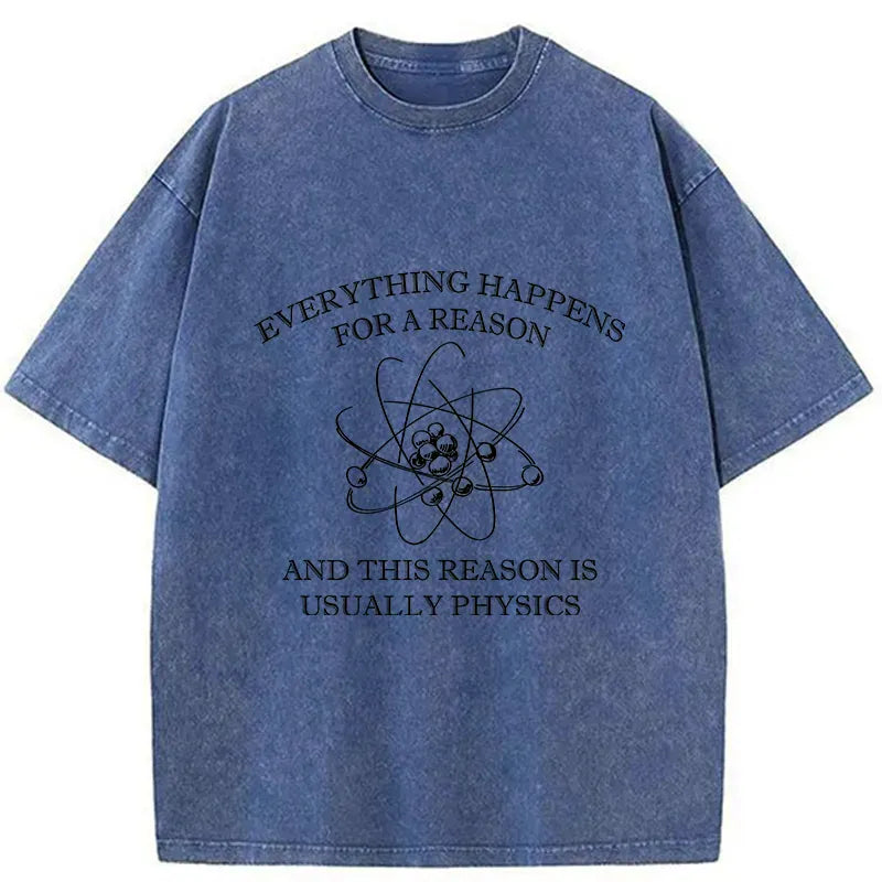 Kyoto-Lion Everything Originates From Physics Washed T-Shirt