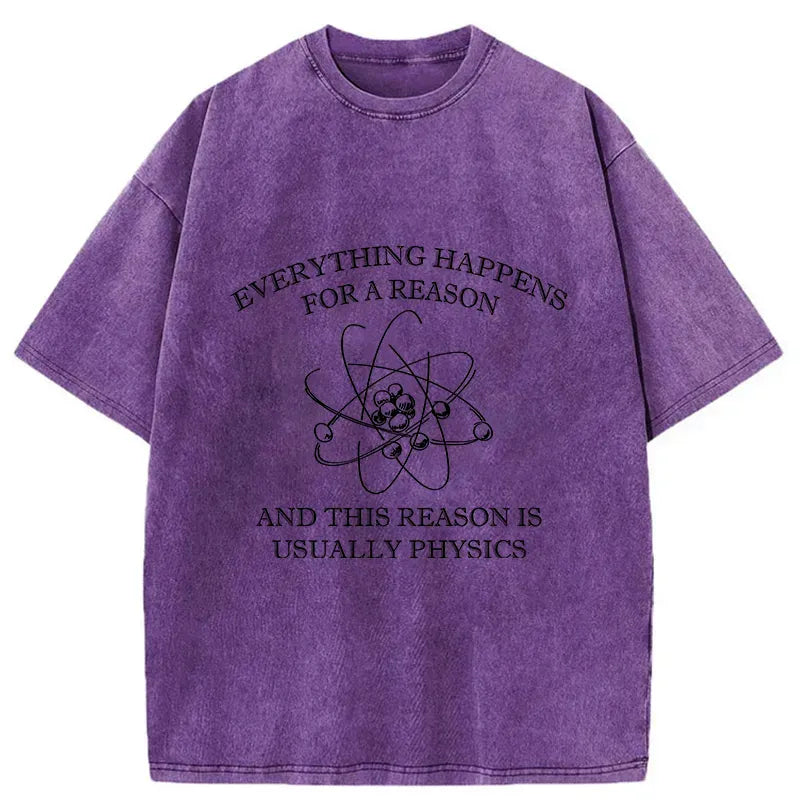 Kyoto-Lion Everything Originates From Physics Washed T-Shirt