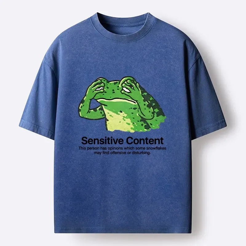 Kyoto-Lion Funny Meme Of Opinionated Frog Washed T-Shirt