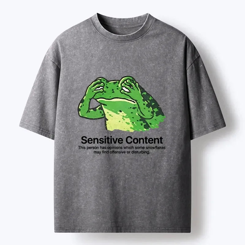 Kyoto-Lion Funny Meme Of Opinionated Frog Washed T-Shirt