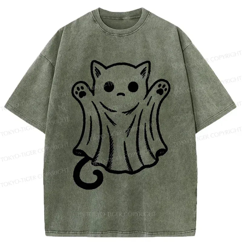Vintage Japanese Cat Ghost T-Shirt