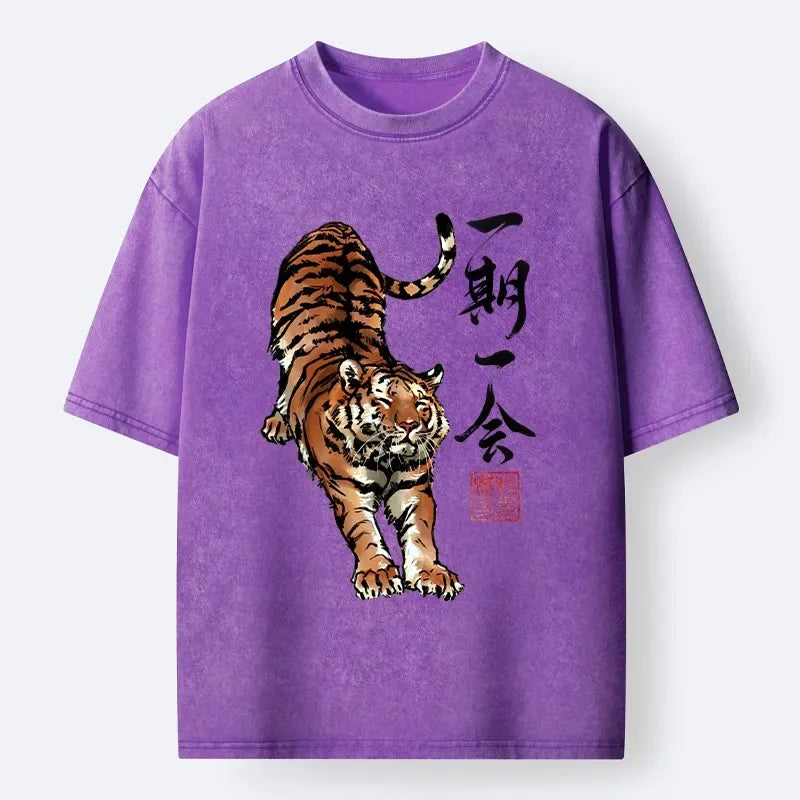 Japanese ink tiger washed t-shirt