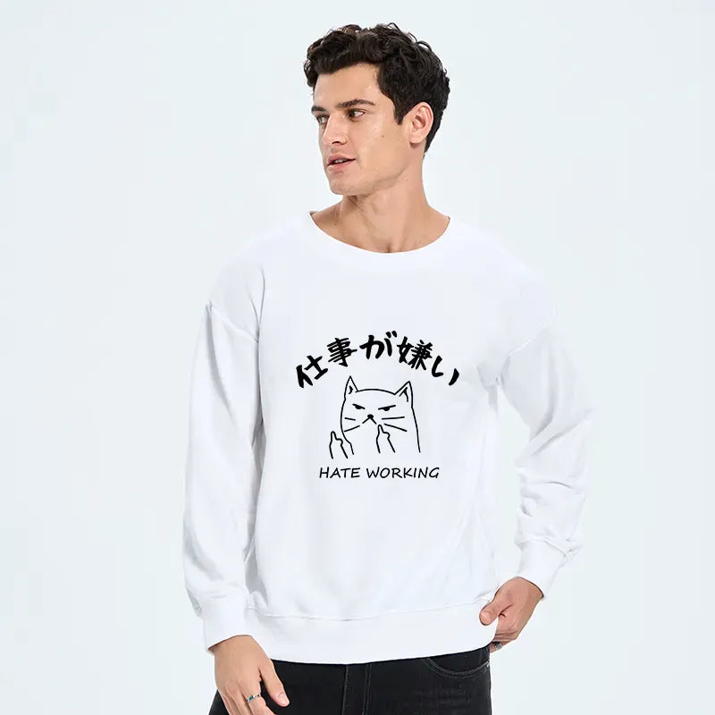 cat that hates work sweatshirt best seller