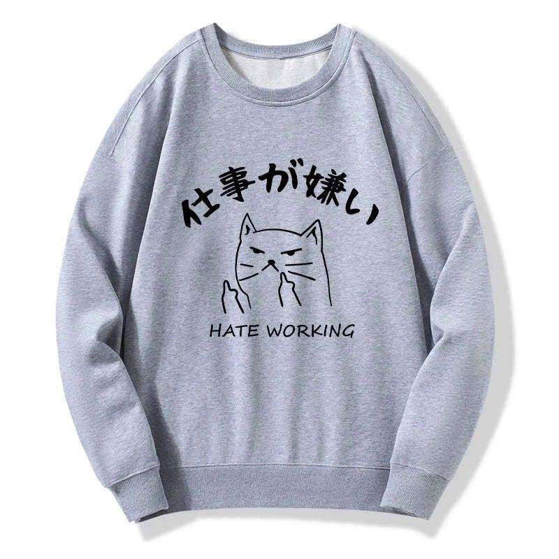 cat that hates work sweatshirt best seller