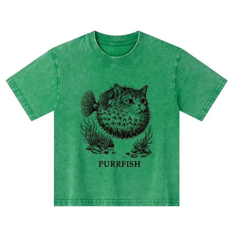cute cat head t-shirt for kids