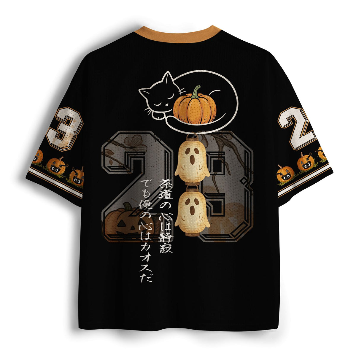 Kyoto-Lion Halloween Cat Tea Ceremony Mesh Jersey