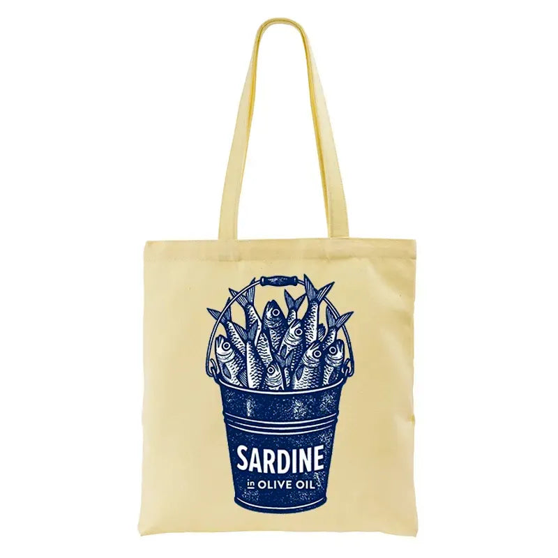 Vintage Sardines Bucket Tote Bag