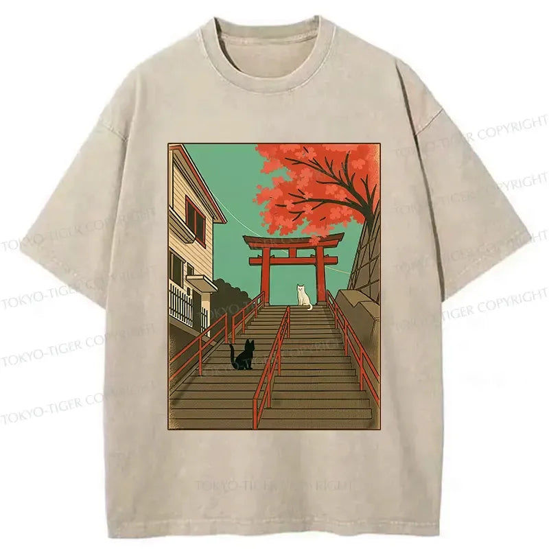 Washed Ukiyo-e Tee for Casual