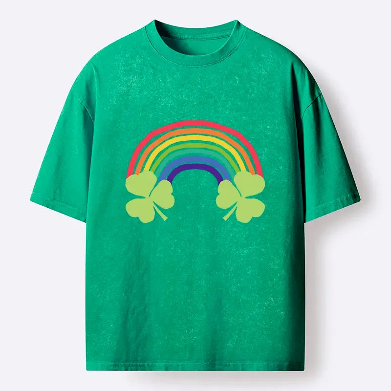 Kyoto-Lion Rainbow St. Patrick's Day Washed T-Shirt