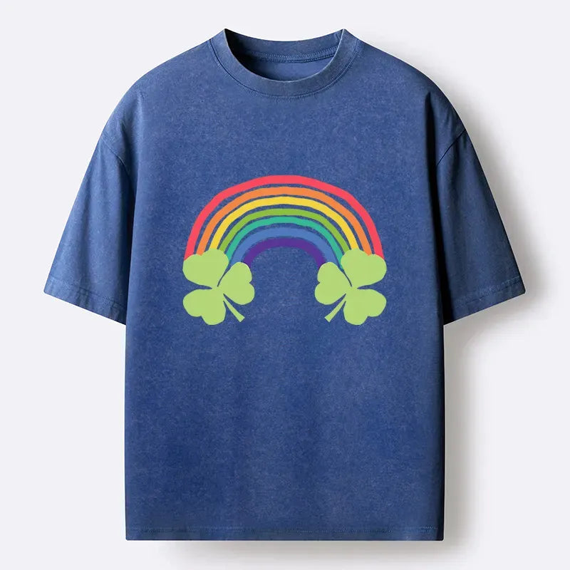 Kyoto-Lion Rainbow St. Patrick's Day Washed T-Shirt