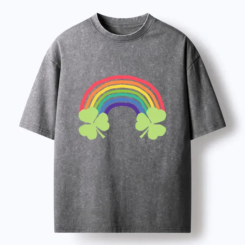 Kyoto-Lion Rainbow St. Patrick's Day Washed T-Shirt
