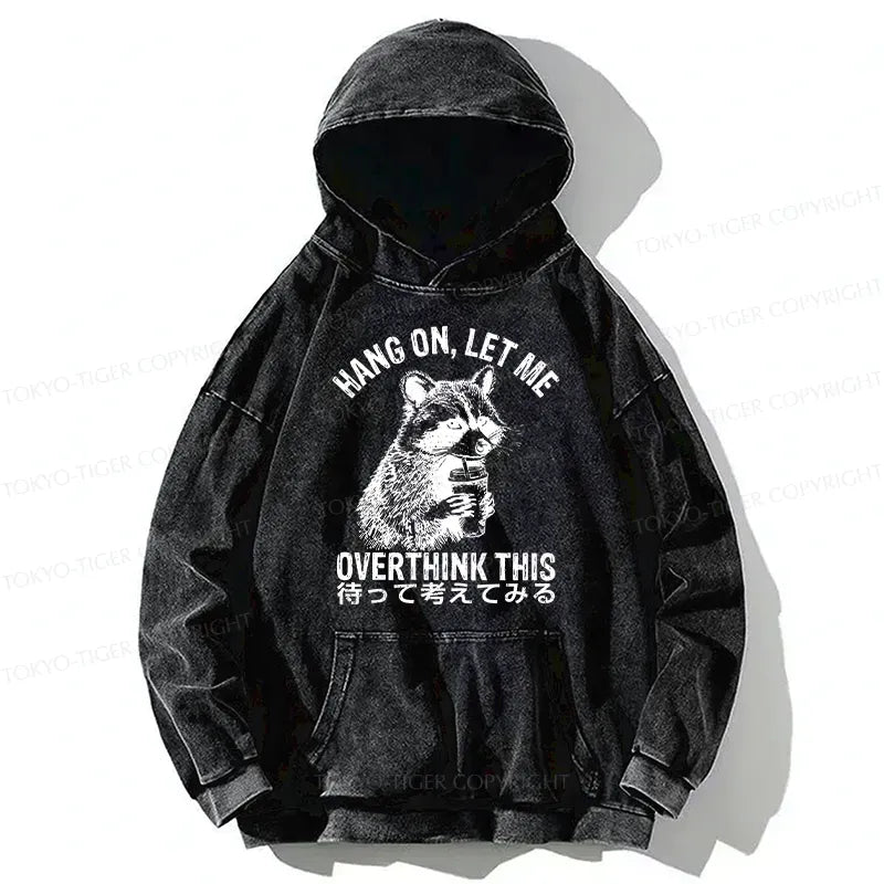 Kyoto-Lion Overthink Raccoon Washed Hoodie