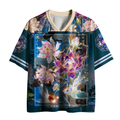 Breathable Mesh Jersey with Koi Design