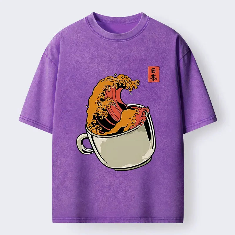 Japanese Ukiyoe Wave T-Shirt for Summer