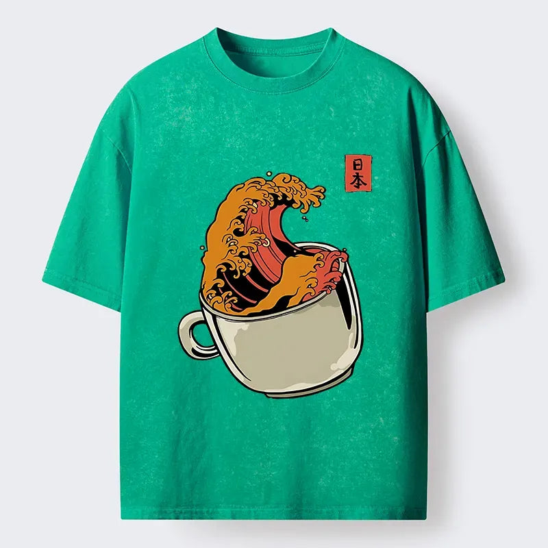 Japanese Ukiyoe Wave T-Shirt for Summer