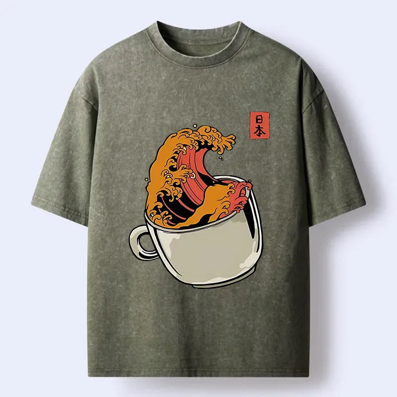Japanese Ukiyoe Wave T-Shirt for Summer