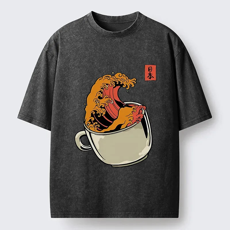 Japanese Ukiyoe Wave T-Shirt for Summer