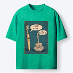 Japanese brush print t-shirt free shipping
