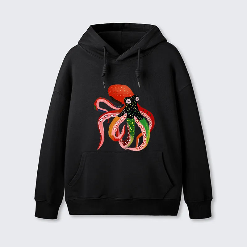 Kyoto-Lion Colorful Octopus Art Classic Hoodie