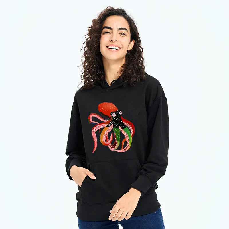 Kyoto-Lion Colorful Octopus Art Classic Hoodie