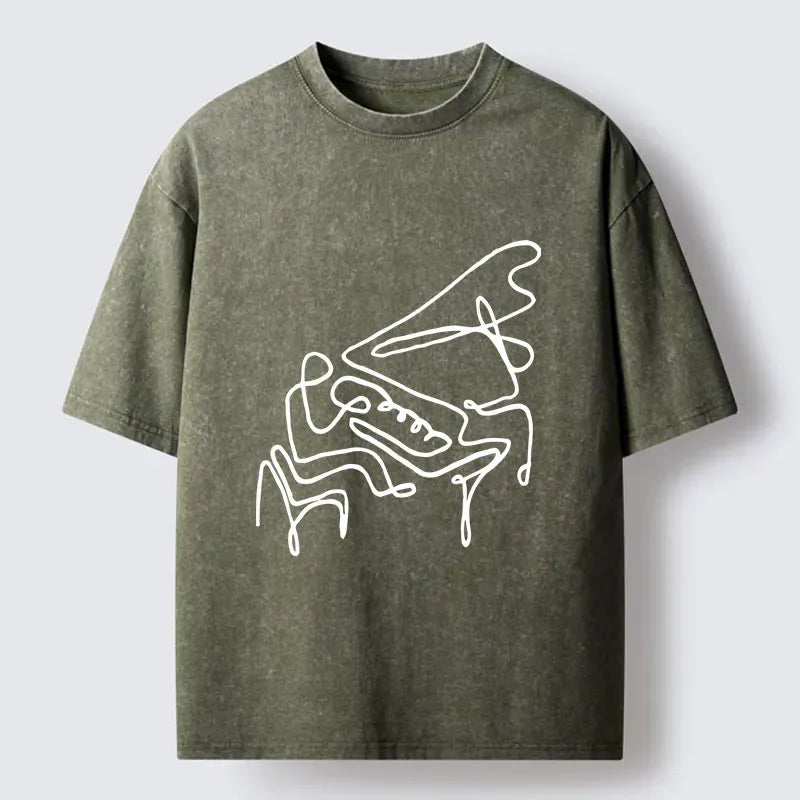 Japanese Minimalist Washed T-Shirt for Daily Wear