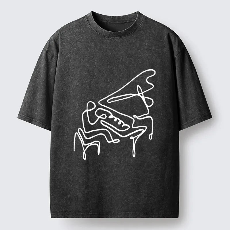 Vintage Japanese Style Washed T-Shirt for Streetwear