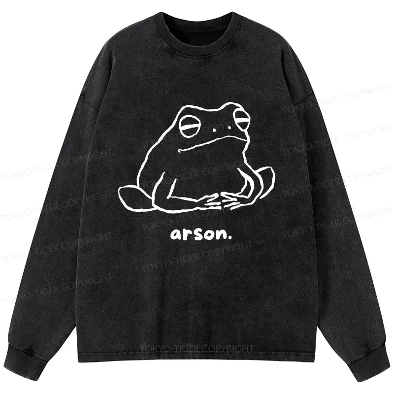 Kyoto-Lion Japan Arsonist Frog Washed Long Sleeve T-Shirt