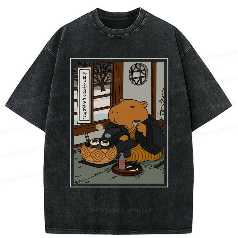 Silly Capybara Tea Shirt as Gift Idea