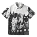 Kyoto-Lion Funny Cats' Gaze Button-up Shirt