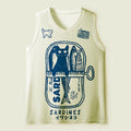 Kyoto-Lion Funny Cat In Sardine Tin Mesh Tank Top