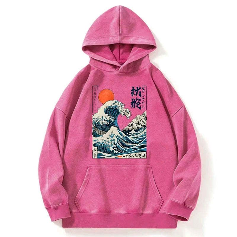 Japanese Ukiyo-e Wave Hoodie for Streetwear