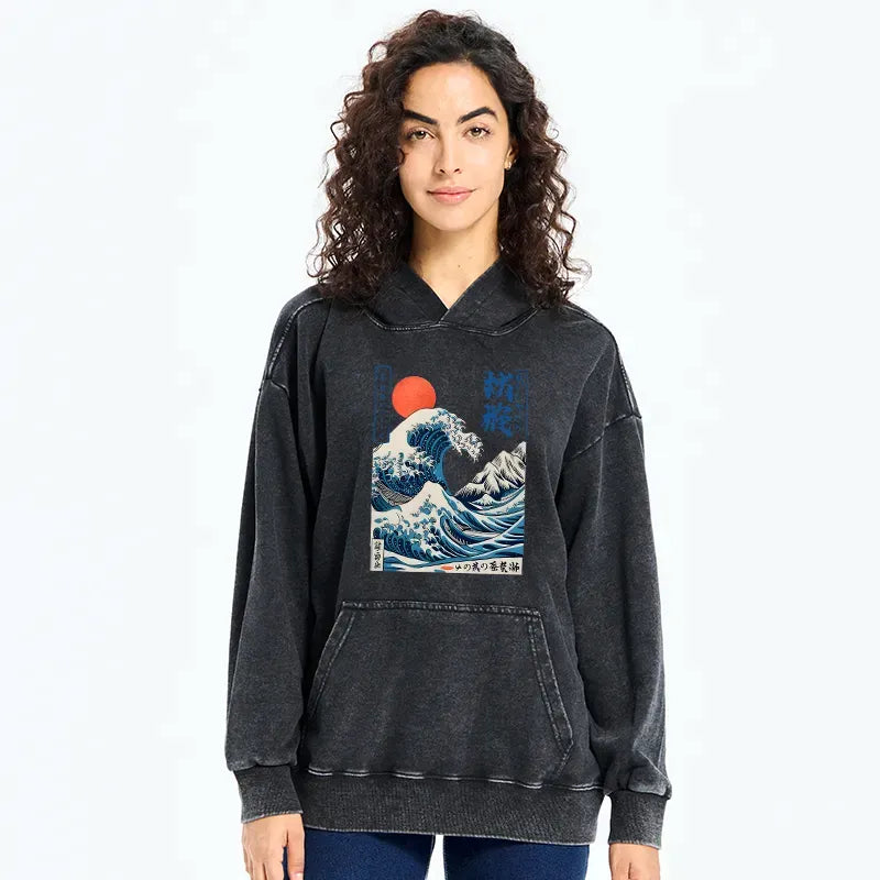 Trending Japan Wave Hoodie for Summer