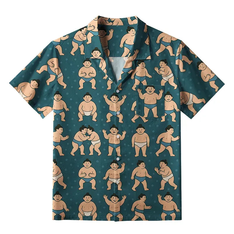 Kyoto-Lion Sumo Wrestler Aloha Hawaiian Shirt