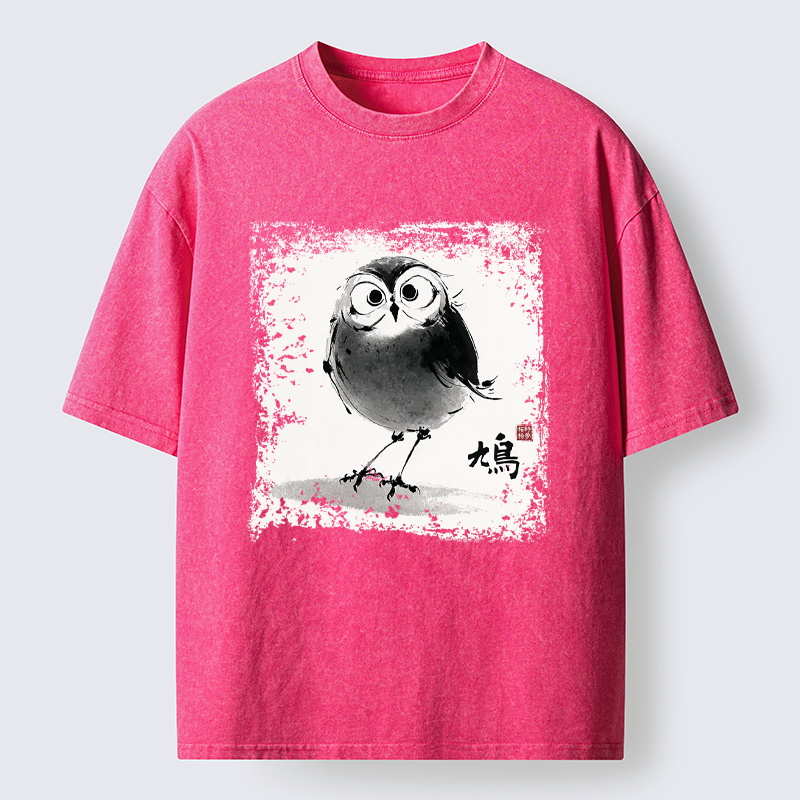 Japanese Ink Washed T-Shirt for Daily Wear